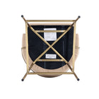 Manhattan Comfort Gracie 22" Modern Leatherette Upholstered Counter Stool - Tan and Gold - 2 Pack-30 Day Limited Manufacturer's Warranty