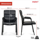 Staples Bonded Leather Guest Chair - Black-Built-in lumbar support helps to protect the lower back