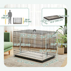 PawHut - Cage pour chien 41 po, cage pliante en métal avec 2 portes, plateau, coussin-Coussin doux lavable pour plus de confort 