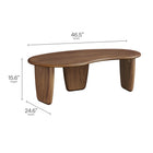 Modway Vetra Kidney-Shaped Free Coffee Table - Walnut-Mid-Century Modern Design