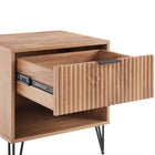Manhattan Comfort DUMBO 20.07" Modern 1-Drawer Nightstand 2-Piece Set - Golden Brown-Stylish Splayed Gold Metal Legs Adding Seamless Fashion Design and Durability