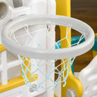 Qaba - Ensemble toboggan et balançoire 6-en-1 avec panier de basket, grimpeur - jaune-Marche simple : 10,2 po l x 3,9 po P (26 x 10 cm) 