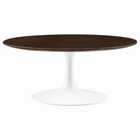 Modway Lippa 36" Round Wood Coffee Table - White Cherry Walnut-Modern Coffee Table