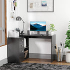 HOMCOM - Bureau en l avec tiroirs - 46 po L x 32,75 po l x 30 po H - noir-Structure robuste en panneau de particules