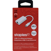 Staples USB-C to Ethernet Adapter-Universal – Works with all brands of USB-C-equipped devices and Ethernet cables with RJ45 connectors