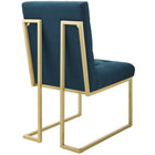 Modway Privy Gold Stainless Steel Upholstered Fabric Dining Accent Chair - Gold/Azure-Dense Foam Padding