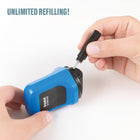 Trodat ID Protector Roller Stamp-Say goodbye to shredding, pen scribbling, removing shipping labels by hand, or ripping paper into pieces with this ergonomically designed stamp roller for a perfect grip, whether you're left-handed or right-handed