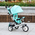 Qaba - Tricycle 6 en 1 pour tout-petits de 1 à 5 ans avec poignée parentale - vert-Siège : 10,2 po l (26l cm) 