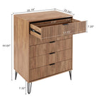 Manhattan Comfort - Dumbo commode moderne et commode haute à 5 tiroirs - brun doré - ensemble de 2-Pieds en métal doré élégants évasés ajoutant un design mode sans couture et de la durabilité Hauteur des pieds : 18,6 cm