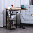 HOMCOM 31.5" Mobile Standing Desk - Brown-It can be a bedside table, sofa side table, mini bar cart, mobile garden etc. 