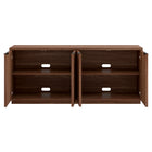 Hudson&Canal Mansfield 68"W Buffet Table - Satin Walnut-Clean with a soft, dry cloth and no harsh chemicals or abrasive cleaning materials