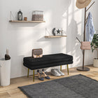 HOMCOM Storage Bench for End of Bed - Black-Storage under the seat keeps your items neatly tucked away