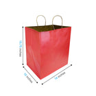 Reliabag Paper Bags - Twist Handles - 14" W x 10" D x 15.75" H - Red - 50 Pack-Re-enforced Twisted Twine Handles
