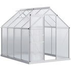 Outsunny - serre en polycarbonate 6 pi x 12 pi x 6,5 pi, gris charbon- Serre spacieuse de 6 po x 8 po x 6,5 po pour cultiver des fleurs, des légumes et des fruits
