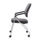Nicer Furniture Foldable Vinyl Guest Chair with Casters - Set of 2-7