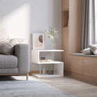 HOMCOM Square Side Table - White-Can be used as a side table, lamp table, decorative display table, or book shelf 