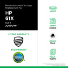 CIG HP 61X Remanufactured Toner Cartridge - High Yield - Black-Environmentally Friendly: Remanufactured from an original HP recycled cartridge