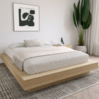 Nexera - Lit Plateforme Queen Marconi en chêne blond naturel-6