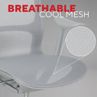 Staples Mesh Task Chair - Grey-Ergonomic armrests for all day support