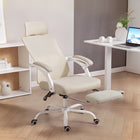 HOMCOM Ergonomic Reclining Office Chair - Beige-Full mesh back and headrest design keeps you cool and sweat-free