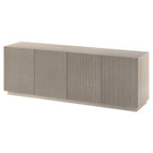 Hudson&Canal - Meuble TV rectangulaire cannelé Halifax pour téléviseurs jusqu'à 75 pouces, en aulne blanc-Le plateau supérieur supporte un poids maximal de 34 kg (75 lb), les étagères inférieures peuvent supporter chacune 11 kg (25 lb)