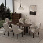 Manhattan Comfort - Ensemble de 6 chaises et fauteuils de salle à manger Beever modernes en chenille taupe-Revêtu de chenille luxueuse avec rembourrage en mousse