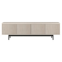 Hudson&Canal Whitman TV Stand for TV's up to 75" - Alder White-A transitional design accommodates TVs up to 75" for your entertaining space