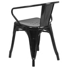 Flash Furniture Metal Indoor/Outdoor Table Set with 2 Arm Chairs, Black (CH31330270BK)-330 lbs. Weight Capacity