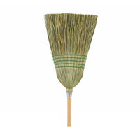 Globe Housekeeper Heavy-Duty Corn Broom - 5 String-Bound with 5 lines of polyester stitching