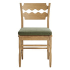 Modway - Jax Bois de chêne Chaise de salle à manger avec dossier ondulé en forme de rasoir et coussin in Sauge du chêne altéré-Entièrement assemblé