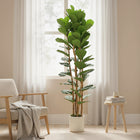 HOMCOM 6' Faux Fiddle Leaf Fig Tree - Green-Colour: Green 
