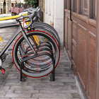 Soozier 4-Bike Bicycle Floor Parking Rack for Indoor and Outdoor Use - Black-You can transform it into a single bike parking rack