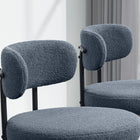 HOMCOM Dining Chairs with Steel Legs for Kitchen - Grey - Set of 2-Colour: Grey;