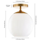 Hudson&Canal Bartlett 9" Wide Semi Flush Mount with Glass Shade - Brass/White Milk-Mounting hardware included