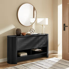 Modway Duval 62" Oval Sideboard - Black-Two Open Shelves