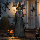 HOMCOM - Halloween Vieille Sorcière Animatronique avec Yeux Lumineux-La mâchoire s'abaisse soudainement lorsqu'elle est activée 