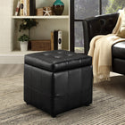 Modway Volt Storage Upholstered Vinyl Ottoman - Black-Storage Ottoman with Hinged-Lid