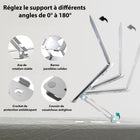 ShoppingAll - Support Élévateur Pour Ordinateurs Portables Et Tablettes Jusqu’à 17,3 Pouces – Argent-Stabilité Supérieure – Base robuste en acier au carbone avec structure à double tige pour un soutien fiable.