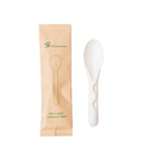 Eco-Packaging - Cuillère en fibre de canne à sucre enveloppée dans un emballage écologique - 5,5 po - paquet de 500-Fabriqué à partir de fibres de canne à sucre compostables