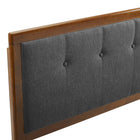 Modway Draper Tufted Fabric and Wood Full Headboard - Walnut Charcoal-Dense Foam Padding