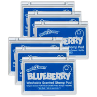Ready 2 Learn Washable Stamp Pad - Blueberry Scented - Blue - 6 Pack-Stop And Smell The Ink - Add some life to your artistic creations! This blue stamp pad features fragrant, blueberry-scented ink. An entertaining artistic resource for classrooms, homes or centers!