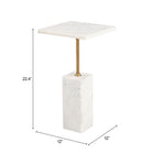 Zuo Naht Side Table - White-3 year limited warranty