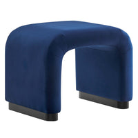 Modway Koda Performance Velvet Waterfall Stool - Black/Midnight Blue-Performance Velvet Upholstery