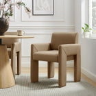Modway Daven Stain-Resistant Performance Velvet Dining Armchair - Taupe-High-Density Foam Cushion