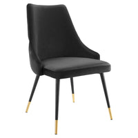 Modway Adorn Tufted Performance Velvet Dining Side Chair - Black-Vintage Modern Accent Dining Chair