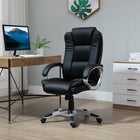 Vinsetto High Back Executive Office Chair with Padded Armrests-High back line design with thick padding on backrest, headrest, arms and seat, provides extra comfort