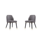 Manhattan Comfort - Lot de 2 chaises de salle à manger modernes Estelle 51 cm, revêtement en similicuir, coloris galet et noir-Chaise de salle à manger moderne parfaite pour la salle à manger et le bureau à domicile Lot de 2
