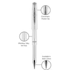 uni-ball Signo Gel Impact Pen – 1.0mm – White-Metallic Signo Gel Impact gel pens add flair to bullet journals, personal planners and card making