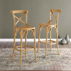 Modway Gear Bar Stool - Natural-Non-Marking Foot Caps