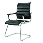 TygerClaw Mid Back Bonded Leather Office Chair-Heavy duty chromed steel base